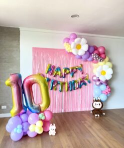 Labubu Pink & Rose Gold Birthday Decor - Image 3