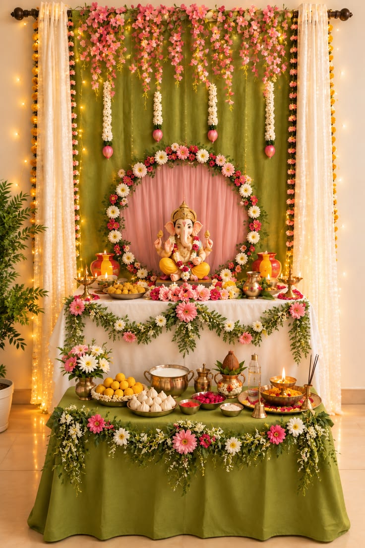 Lotus Grace DIY Ganpati Backdrop - Image 2
