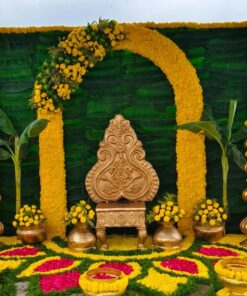 Marigold & Fairy Light Floral Ring Backdrop - Image 2