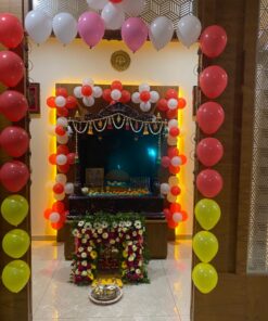 Pastel Floral Ganpati Balloon Arch - Image 3