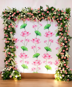 Pastel Fresh Floral Puja Backdrop