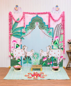 Pastel Pink & Elephant Diwali Backdrop