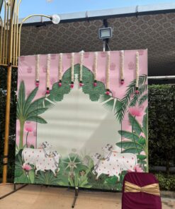 Pastel Pink & Elephant Diwali Backdrop - Image 2
