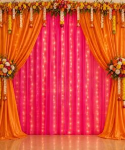 Pastel Pink Traditional Diwali Backdrop - Image 3