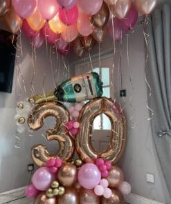 Peach & White Champagne Birthday Decor - Image 2