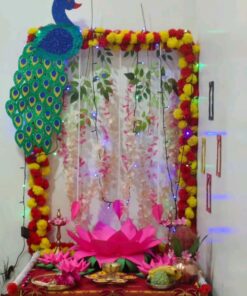 Peacock Jewel Tones Ganpati Balloon Backdrop - Image 2