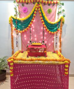 Pink & Green DIY Diwali Mandap Backdrop - Image 2