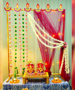 Pink & Green DIY Diwali Mandap Backdrop
