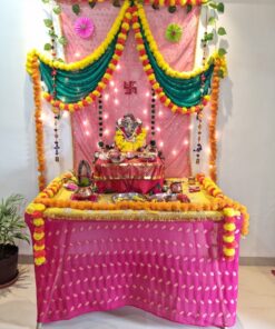 Pink & Green DIY Diwali Mandap Backdrop - Image 3