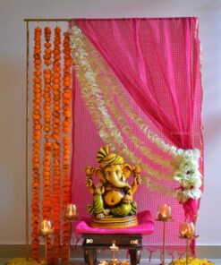 Pink & Green DIY Diwali Mandap Backdrop - Image 4