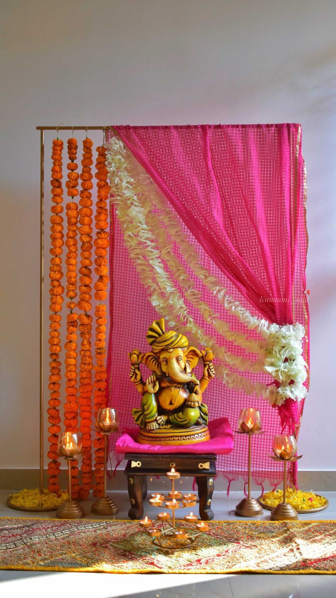 Pink & Green DIY Diwali Mandap Backdrop - Image 4