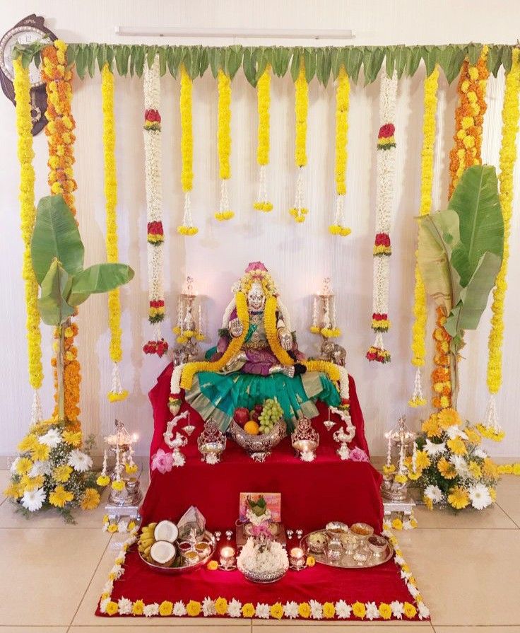 Pink & Green Lotus Puja Backdrop - Image 4