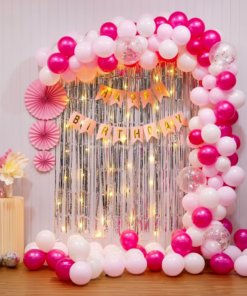 Pink & Silver Birthday Glow Decor