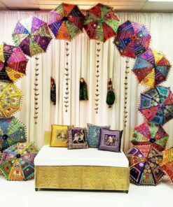 Rajasthani Umbrella & Garland Festive Photo Decor - Image 2
