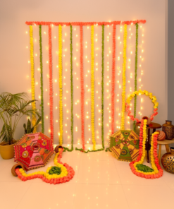 Rajasthani Umbrella & Garland Festive Photo Decor