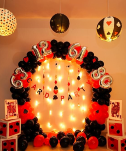 Red & Black Casino Lantern Diwali Decor