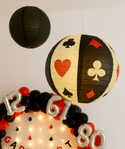 Red & Black Casino Lantern Diwali Decor - Image 4
