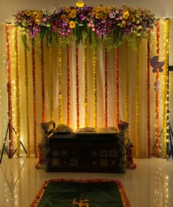 Red & Gold Lantern Diwali Ceiling Decor - Image 3