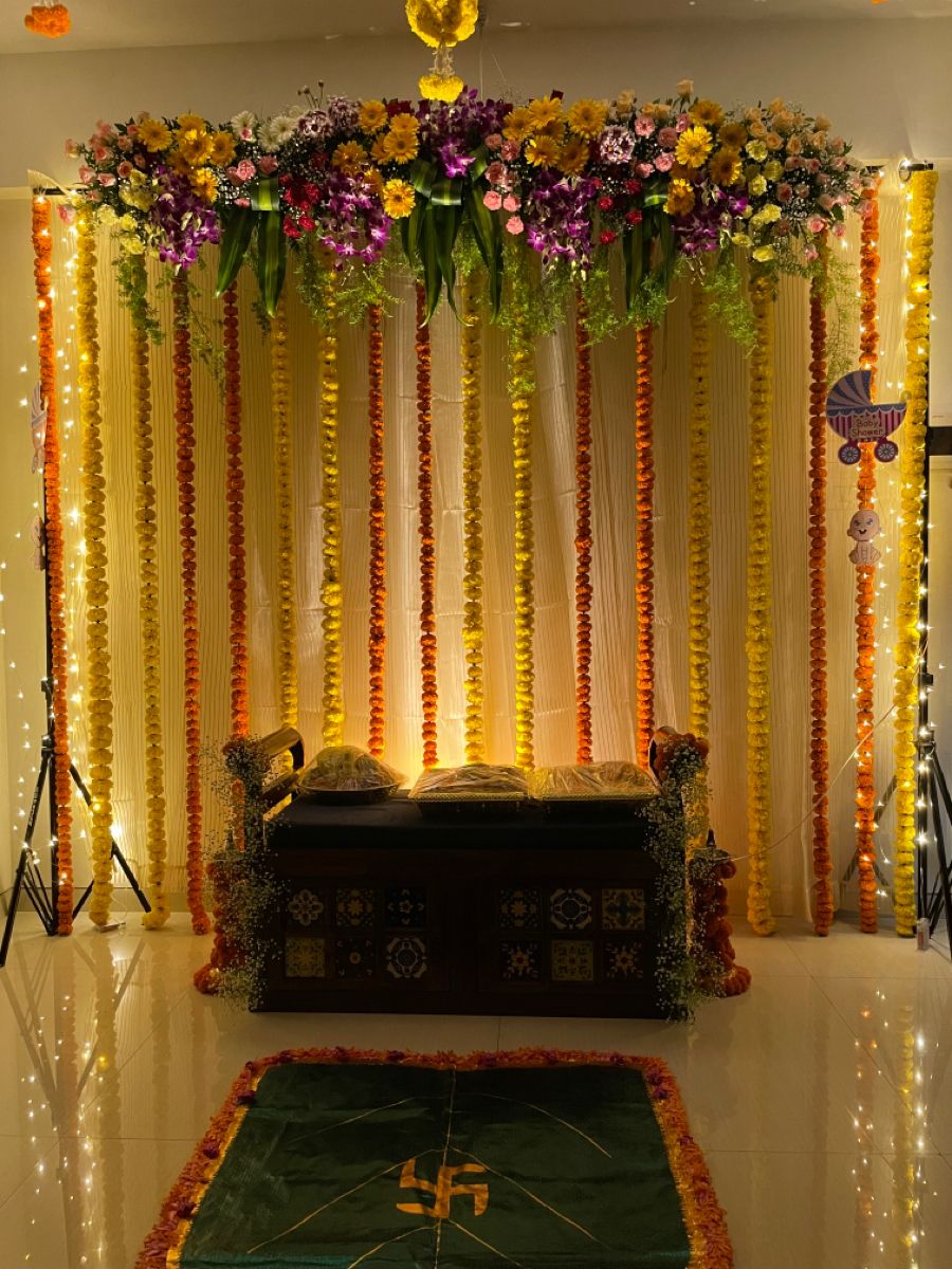 Red & Gold Lantern Diwali Ceiling Decor - Image 3