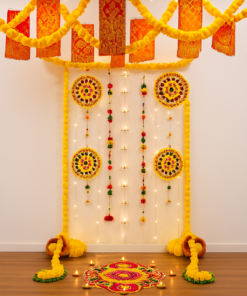 Red & Gold Lantern Diwali Ceiling Decor - Image 2