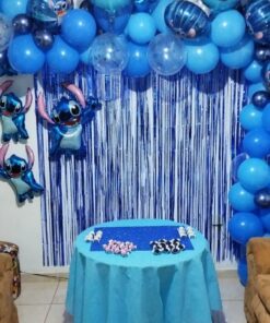 Stitch & Angel Pastel Birthday Balloon Wall - Image 4