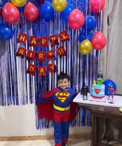 Superman Blue Balloon Birthday Backdrop - Image 4