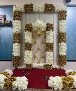 White & Gold Ganpati Balloon Arch - Image 2