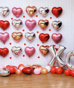 XO Hugs & Kisses Romantic Balloon Backdrop
