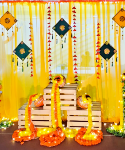 Yellow Kite & Marigold Haldi Backdrop